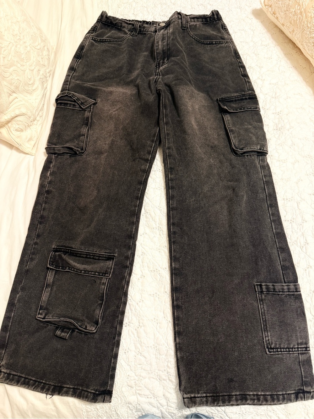 Men's Black Cargo Jeans – Relaxed Straight Fit